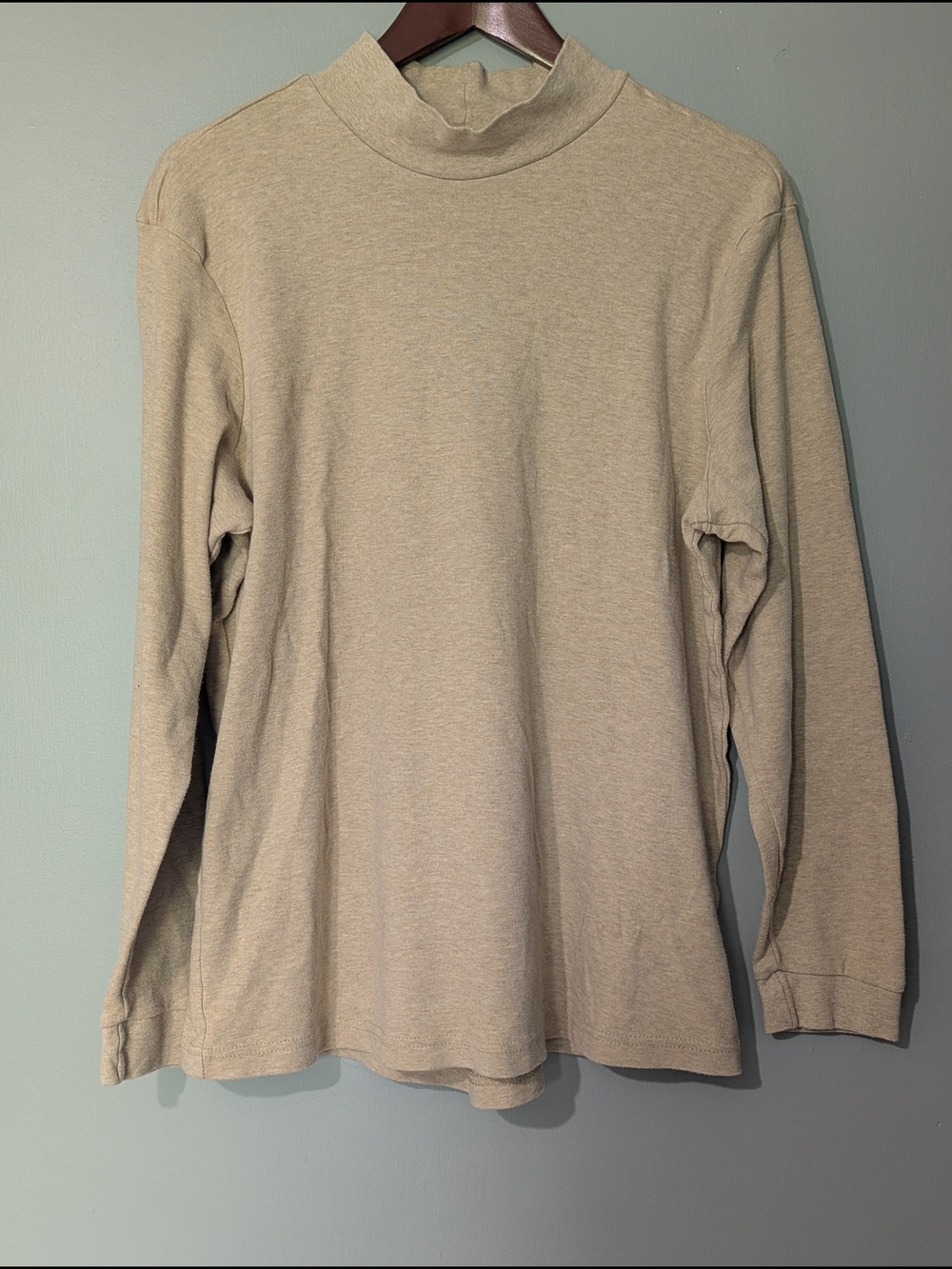 Club Room Men's Long Sleeve Mock Neck Shirt Light‎ Beige